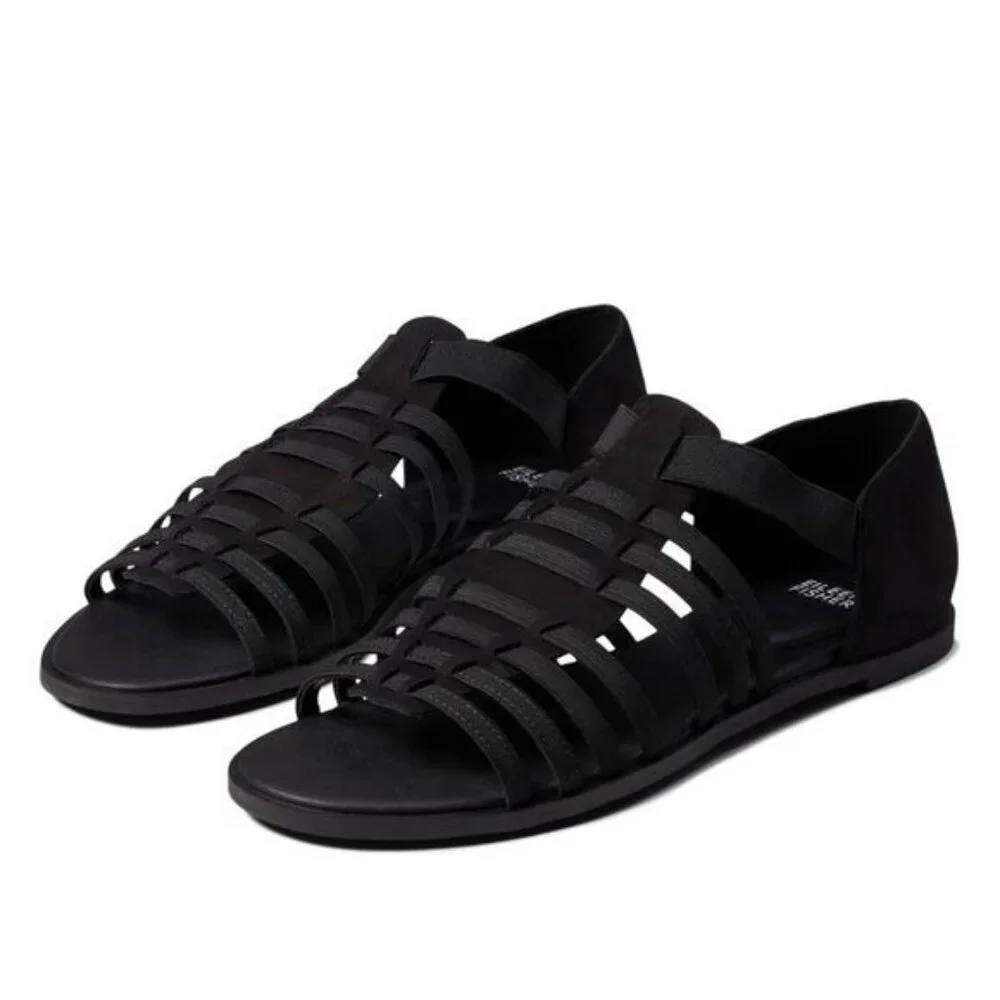 Eileen Fisher Rato Womens Casual Elastic Gladiator Sandals in Black Size 6.5 - Picture 1 of 9